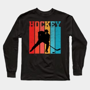 Retro Hockey Gift For Hockey Players Vintage Long Sleeve T-Shirt